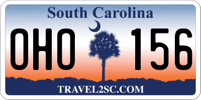 SC license plate OHO156