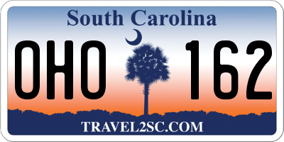 SC license plate OHO162