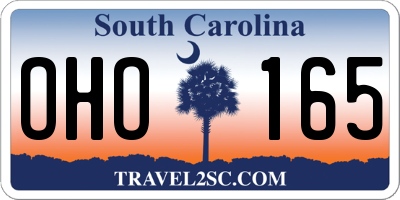 SC license plate OHO165
