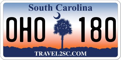 SC license plate OHO180