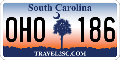 SC license plate OHO186