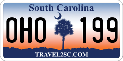SC license plate OHO199