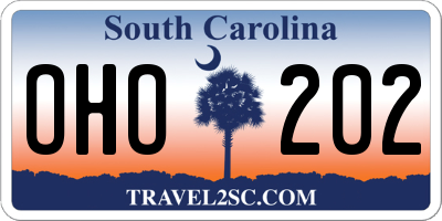 SC license plate OHO202