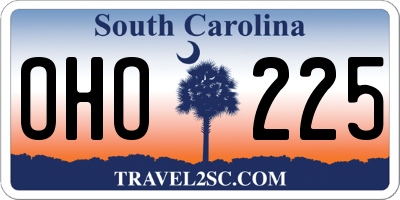 SC license plate OHO225