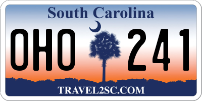 SC license plate OHO241