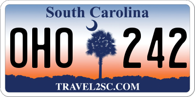 SC license plate OHO242