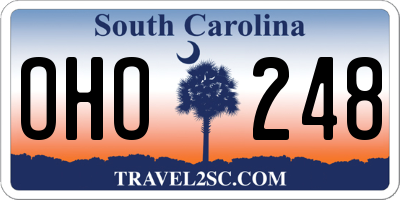 SC license plate OHO248