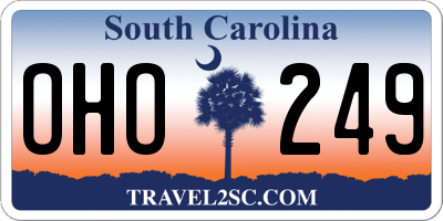 SC license plate OHO249