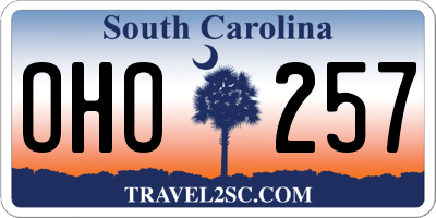 SC license plate OHO257