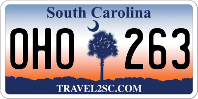 SC license plate OHO263