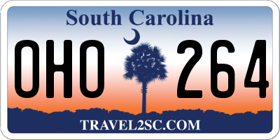 SC license plate OHO264