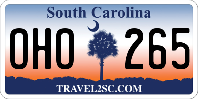 SC license plate OHO265