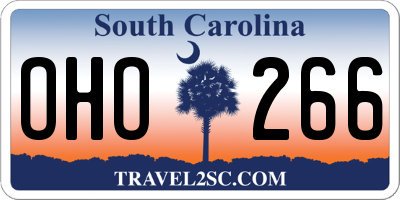 SC license plate OHO266