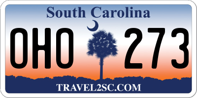 SC license plate OHO273