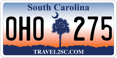 SC license plate OHO275