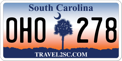 SC license plate OHO278