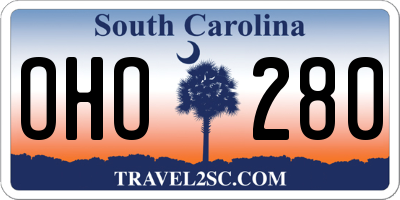 SC license plate OHO280