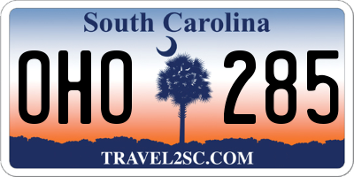 SC license plate OHO285