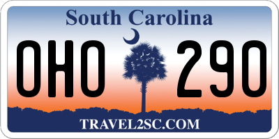 SC license plate OHO290
