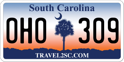 SC license plate OHO309