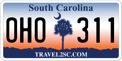 SC license plate OHO311