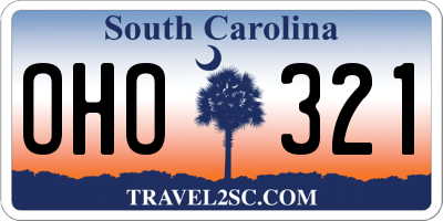 SC license plate OHO321