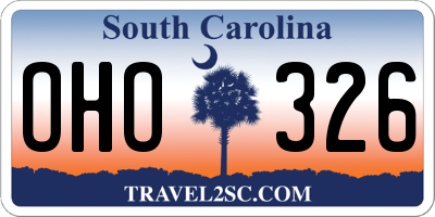 SC license plate OHO326