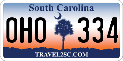 SC license plate OHO334