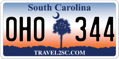 SC license plate OHO344