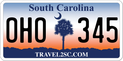 SC license plate OHO345