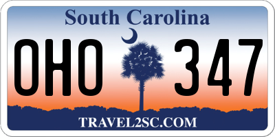 SC license plate OHO347