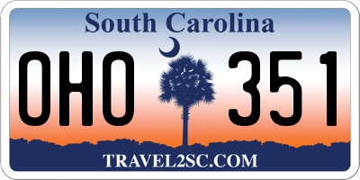 SC license plate OHO351