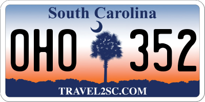 SC license plate OHO352