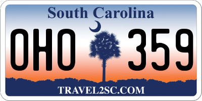 SC license plate OHO359