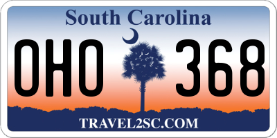SC license plate OHO368