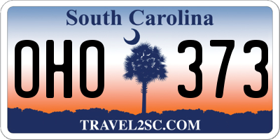 SC license plate OHO373