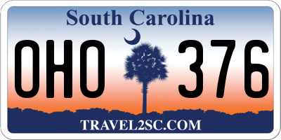 SC license plate OHO376