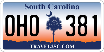 SC license plate OHO381