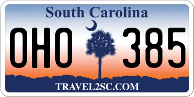 SC license plate OHO385