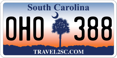 SC license plate OHO388