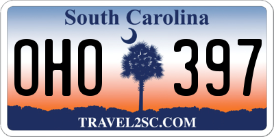SC license plate OHO397
