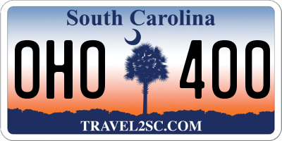SC license plate OHO400