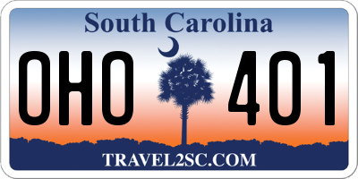 SC license plate OHO401
