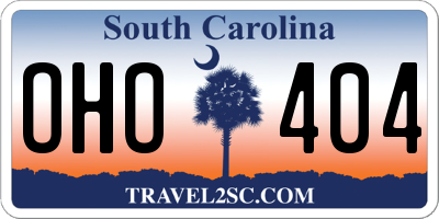 SC license plate OHO404