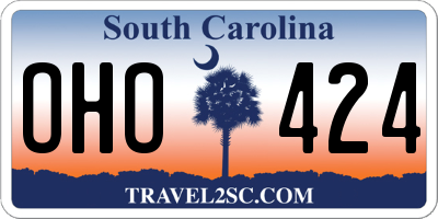 SC license plate OHO424