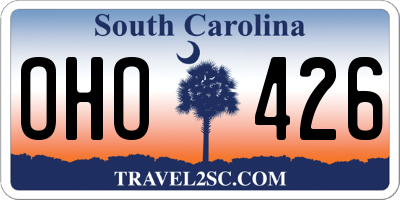SC license plate OHO426