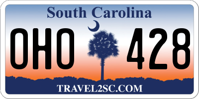 SC license plate OHO428