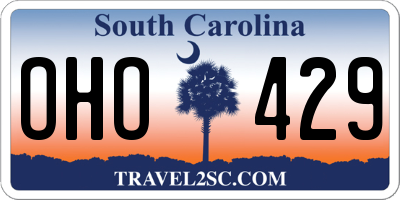 SC license plate OHO429