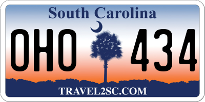 SC license plate OHO434