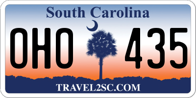 SC license plate OHO435